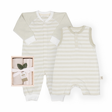 Load image into Gallery viewer, Baby Day to Night Gift Box Green Wide Stripes
