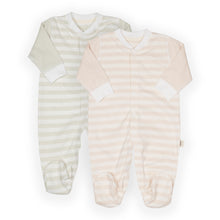 Load image into Gallery viewer, New Born Footed Sleep suit Bundle Wide Stripes
