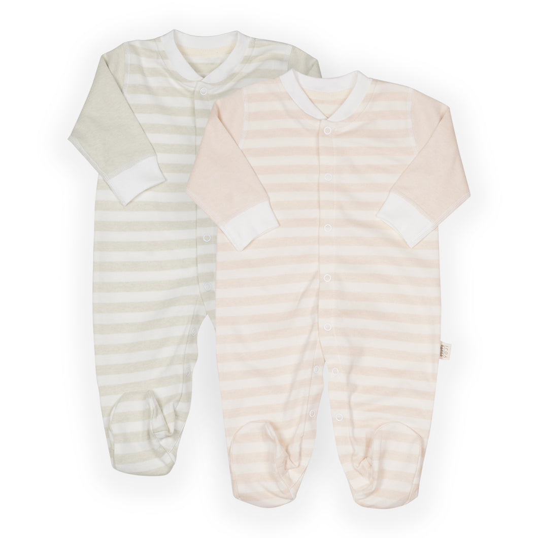 New Born Footed Sleep suit Bundle Wide Stripes