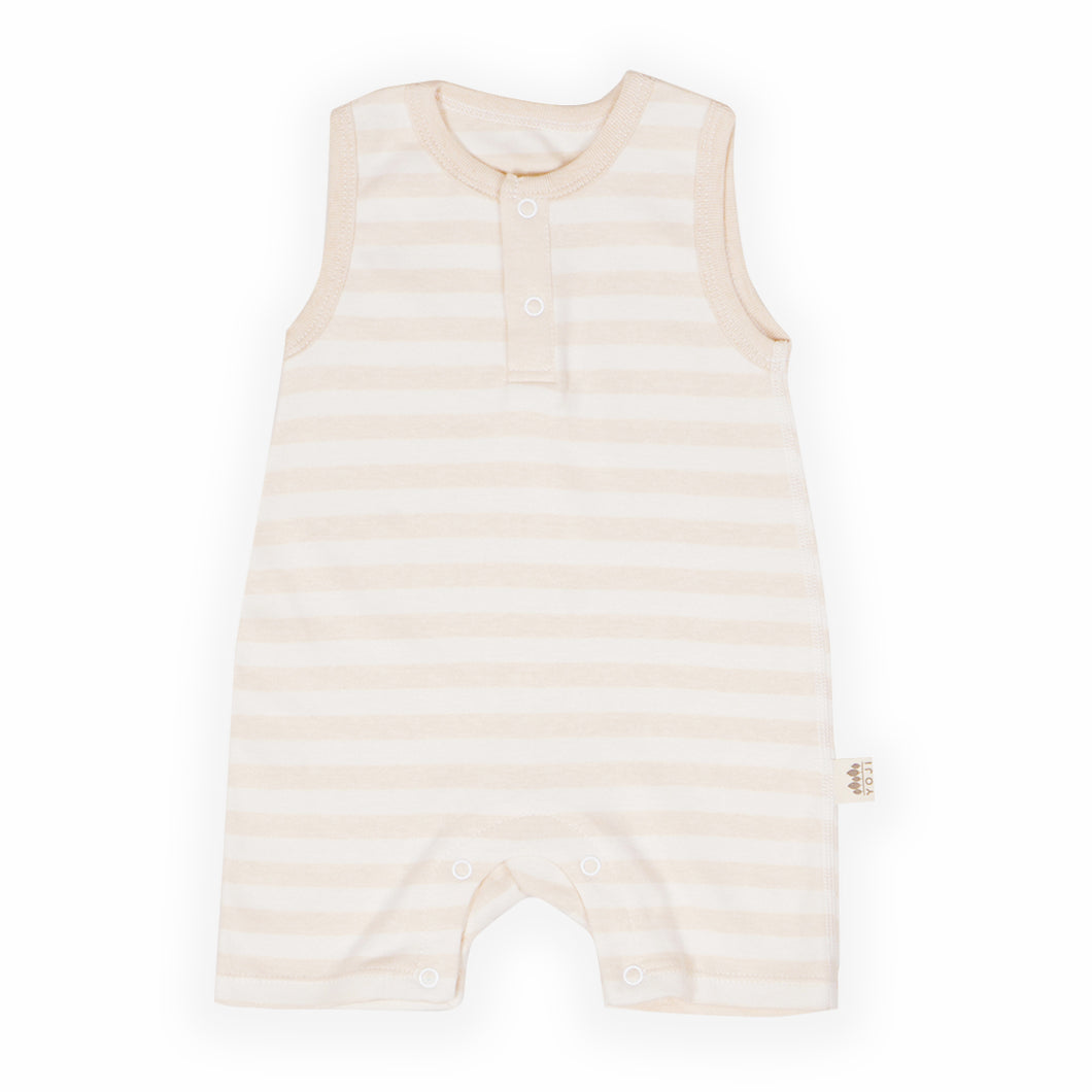 Baby Play suit Beige Wide Stripes