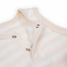 Load image into Gallery viewer, Baby Play suit Beige Wide Stripes
