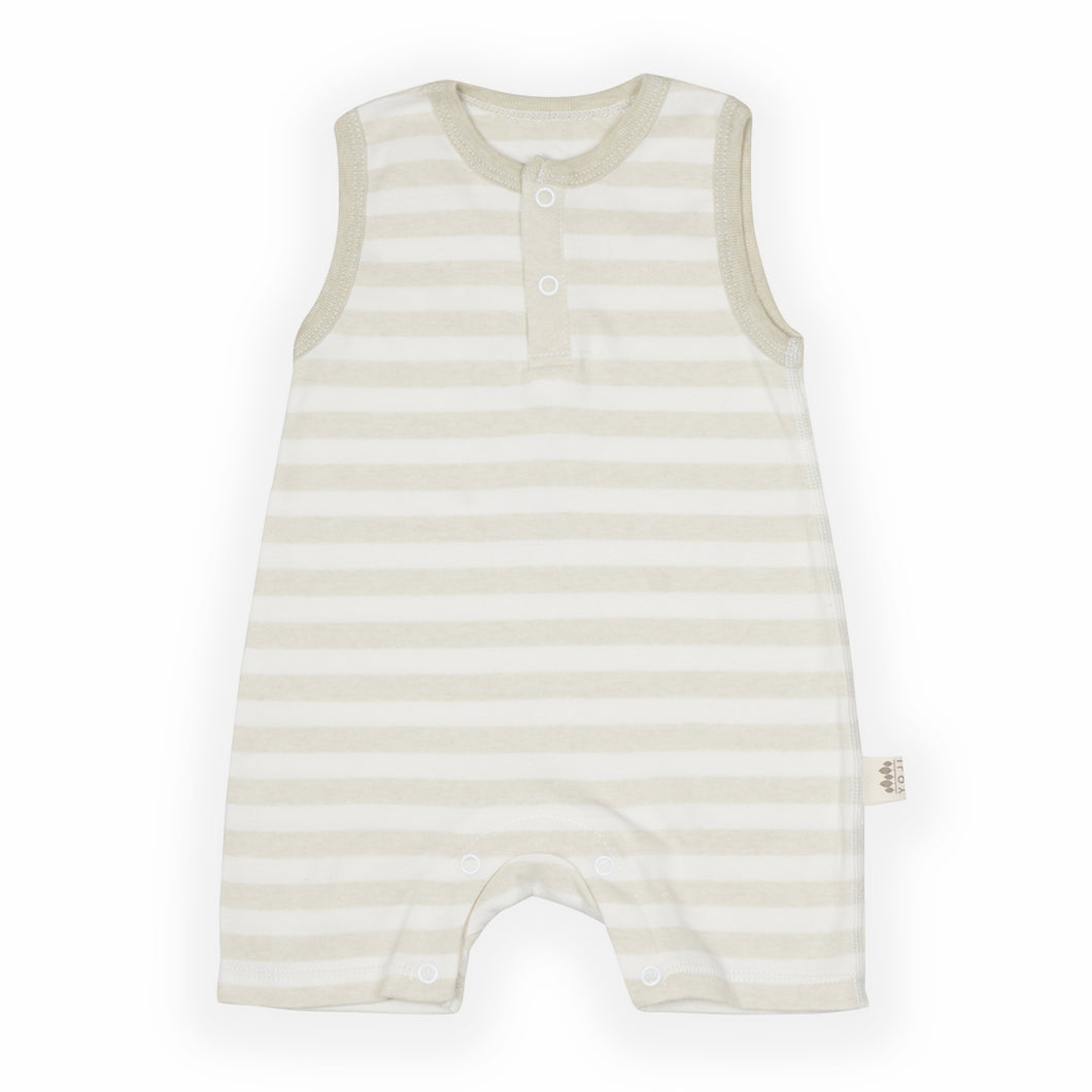 Baby Play suit Green Wide Stripes