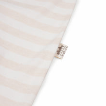 Load image into Gallery viewer, Newborn Footed Sleep suit Beige Wide Stripes
