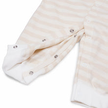 Load image into Gallery viewer, Baby Sleep suit Beige Wide Stripes
