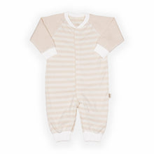 Load image into Gallery viewer, Baby Sleep suit Beige Wide Stripes
