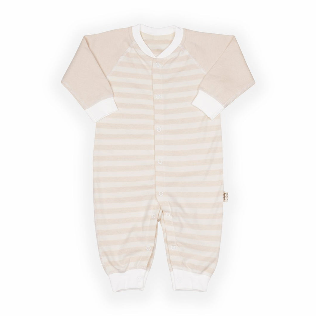 Baby Sleep suit Beige Wide Stripes