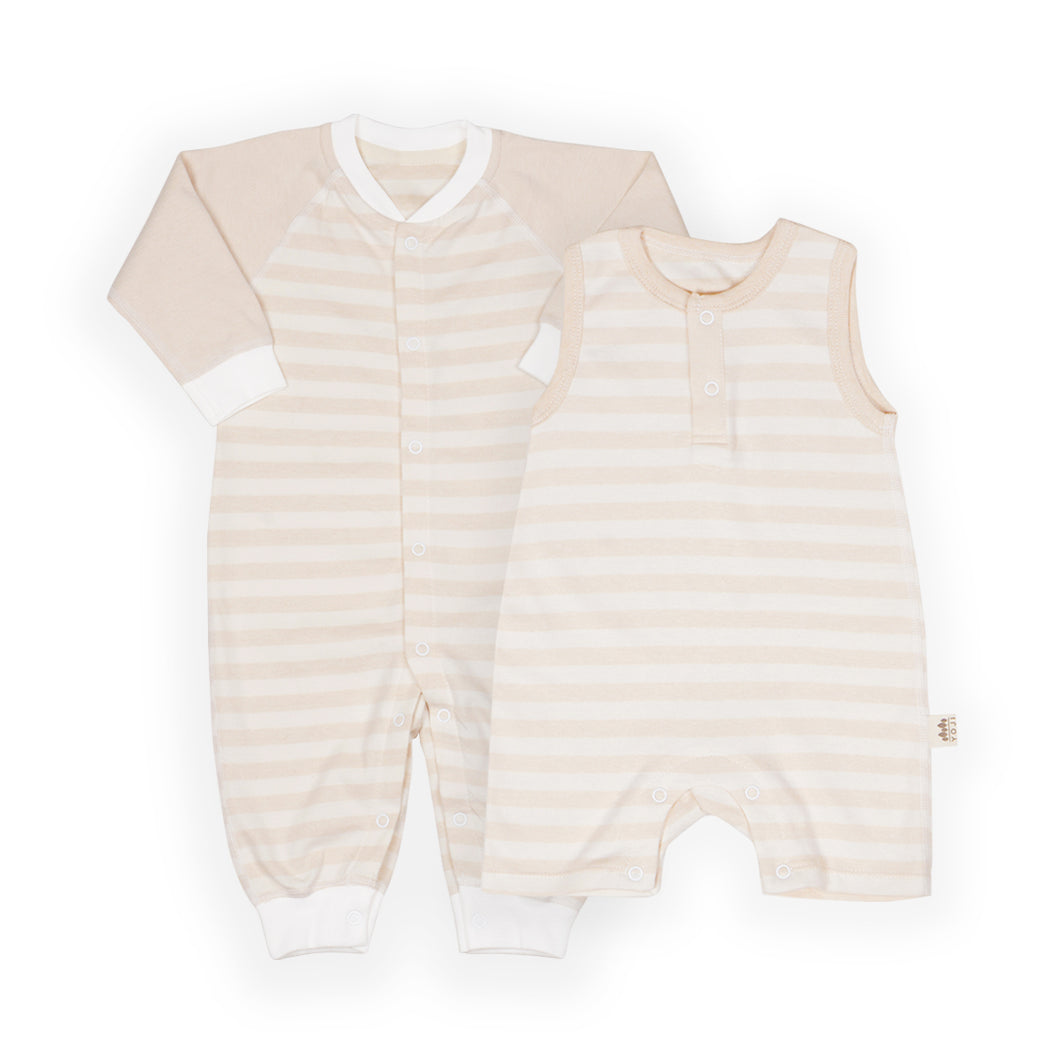 Baby Day to Night bundle Beige Wide Stripes