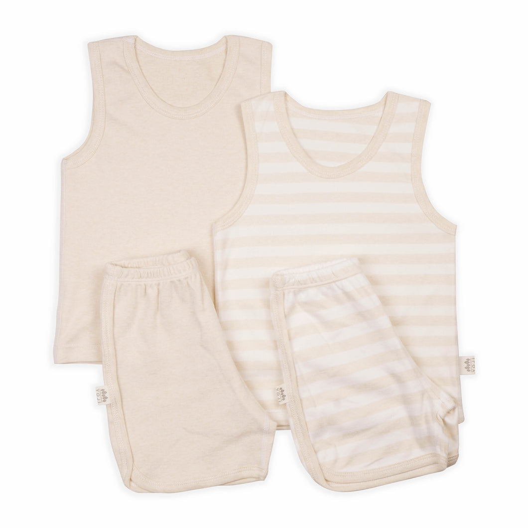 Sando and Shorts Bundle Beige